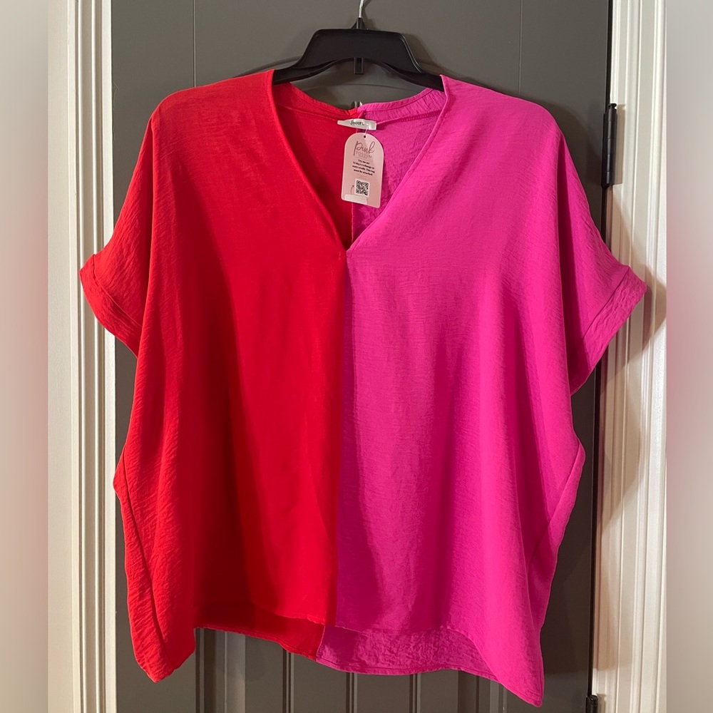JODIFL red/pink top NWT Size L